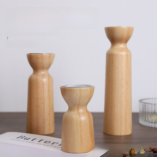Nordic Wood Candle Holder